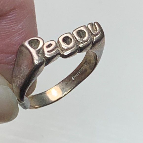 Sterling Silver Peggy Personalized Name Ring, Size 6 - Picture 7 of 10
